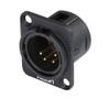 HICON HI-X4DM-G Panel Socket XLR Female 4-Pin D-Tap Black