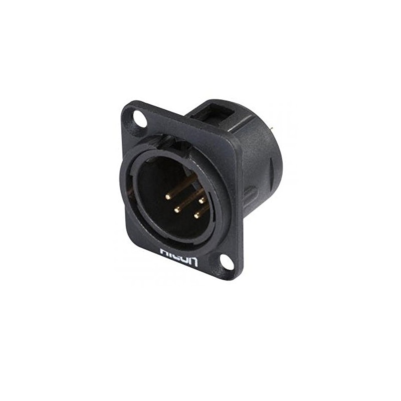 HICON HI-X4DM-G Panel Socket XLR Female 4-Pin D-Tap Black