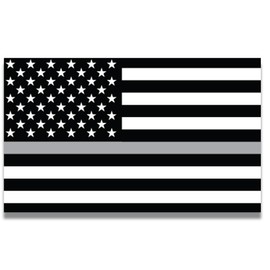 Magnet Me Up Thin Silver Line American Flag Magnet Decal, 3x5 Inches, Black, Silver and White, Heavy Duty Automotive Magnet for Car Truck SUV, in Support of All Correctional Officers