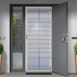 Self-Install Foldable Aluminum Entrance Screen Door with Mosquito Net Foldable Fine Dust Mesh Type