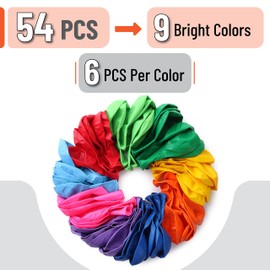 Mr. Pen- Balloons, 12 Inch, 54 Pack, Vibrant Colors, Party Balloons, Rainbow Balloons, Latex Balloons, Balloons for Birthday Party, Colorful Balloons, Assorted Balloons, Multicolor Balloons