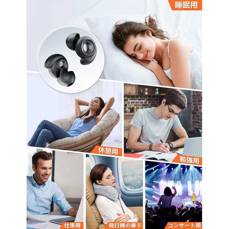 (Omnidirectional Soundproofing) Earplugs for Sleep, Noise Canceling, 45 dB Reduction,