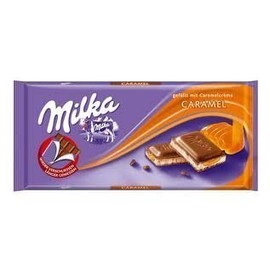 Milka Milk Chocolate Confection with Caramel Creme Filling 100g (Pack of 3)