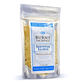 Burnt Sacrifice Northwest Salmon Gourmet BBQ Spice Rub Seasoning, Makes Smoked Salmon (3.5 OZ Bag Makes 3 Pounds) Fish Chicken Pork Turkey