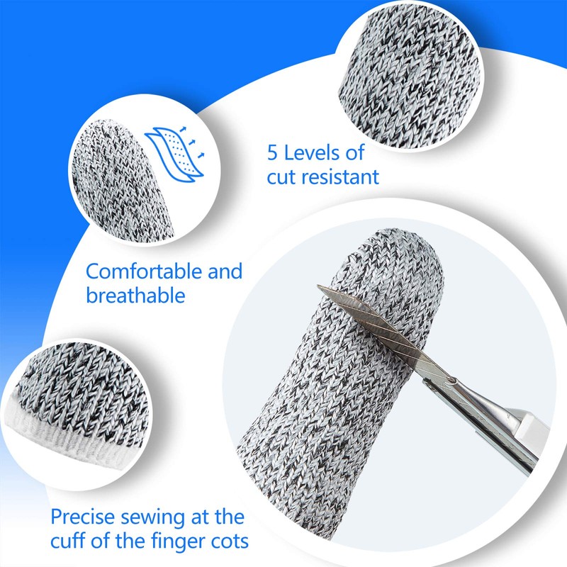 Honoson 60 Pieces Finger Cots Cut Resistant Finger Protector Reusable