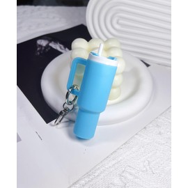 LAEKOU Mini Cup Keychain, Tumbler Keychains Chapstick Holder for School Bag Lip Balm, Cute Key Chain Accessories