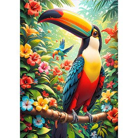 MOGTAA Parrot Birds Diamond Painting Adults, 5D Animals Diamond Painting Pictures Adults Beginners, DIY Full Drill Diamond Painting Pictures for Home Wall Decor 30 x 40 cm