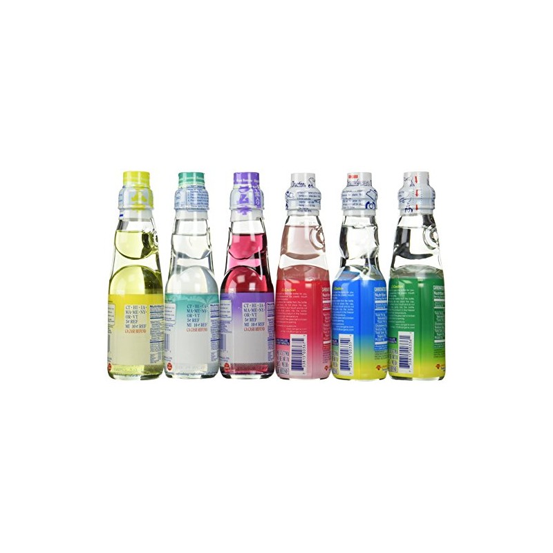 Ramune Japanese Soft Drink Mix Variety 6 Flavors 6 Bottles