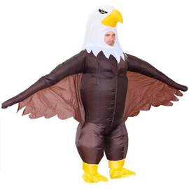 Inflatable Bald Eagle Costume for Adult Blow up Eagle Mascot Costume Outfit Funny Independence Day Parade Patriotic Costume Suit