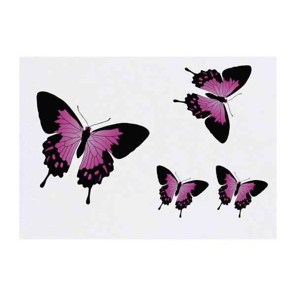 4 x ' Purplish Butterfly' Temporary Tattoos - Water Resistant,