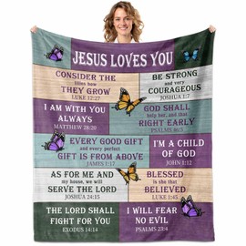 VMREAYR Christian Gifts for Women, Scripture Blanket 60"X50", Religious Gifts, Spiritual Gifts for Women, Inspirational Gifts for Women, Faith Based Gifts, Faith Bible Religious Gifts, Jesus Blanket
