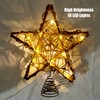 LAWOHO Christmas Tree Topper Star, 10-inch Rustic Brown Rattan Natural