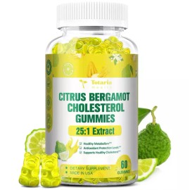 totaria ✨ Citrus Bergamot Gummies 25:1 Extract Cholesterol Support Italian No Sugar