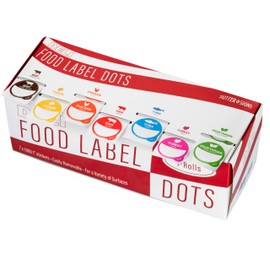 Deli Dots Food Labels | 1" Dot Blank Sticker Labels to Write On for Party Buffet, Catering, Sandwich Shops, Food Containers | 7000 Labels with Dispenser Box