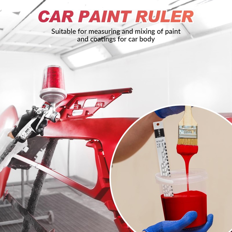 Car Paint Measuring Scale Mixing Ruler 2:1 & 4:1 Easy