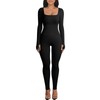 Litthing Women's Sports Jumpsuit Tight with V-Neck Zip Yoga Jumpsuit