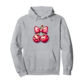 Coquette Bows with cherries Cute Coquette girl Pullover Hoodie