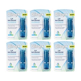 Blistex Lip Infusions Hydrate Lip Moisturizer 0.13 onzas (paquete de 6)