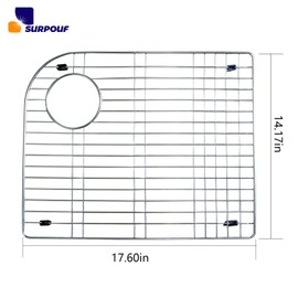 SURPOUF K-6001-ST Bottom Sink Rack Fits For Replaces Sink Left Hand Basin K-5931 K-5932,Stainless Steel Rack