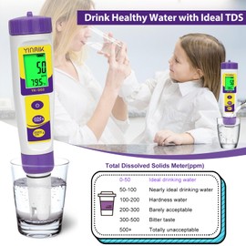 Hydrogen Water Tester, ORP Meter, TDS pH Meter for Drinking Water, YINMIK 6 in 1 pH TDS H2 EC ORP Temp Water Quality Meter, Digital pH PPM EC Monitor