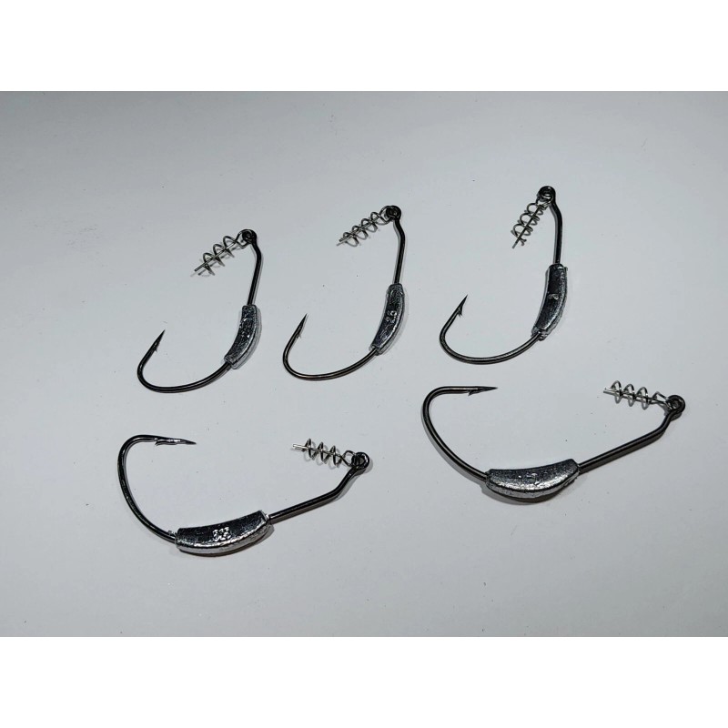 DS Custom Tackle Weighted Offset Worm Hooks w/ Twist lock