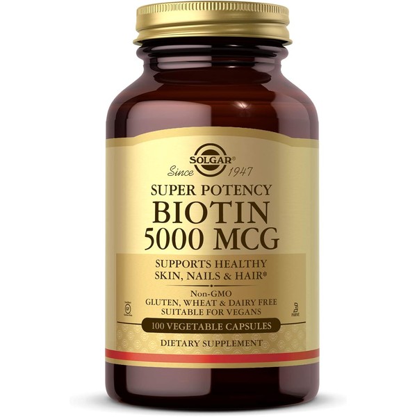 Solgar Biotin 5000 μg Vegetable Capsules - Pack of 100