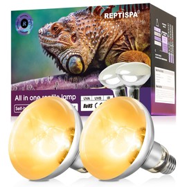 Heat Lamp Bulb, 80 Watt Pack of 2 Full Spectrum UVA UVB Reptile Heat Bulb, Basking Spot Light, Simulate Natural Sun Light for Reptile and Amphibian (Pack of 2)