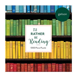 Galison I'd Rather Be Reading 1000 Piece Jigsaw Puzzle for Adults and Families – Book Jigsaw Puzzle with Classic Quote – Fun Indoor Activity, Multicolor (735360537)