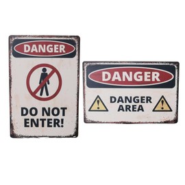 Fabulous Hall Tin Sign Warning Sign Retro Vintage Wall Hanging Antique Plate American Miscellaneous Decor Funny Stylish Sign A Set