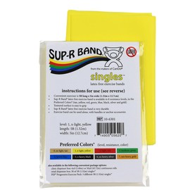 CanDo 10-6301 Sup-R Latex Free Exercise Band, 5' Singles, X-Light, Yellow