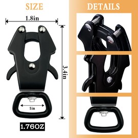 2 Pcs Frog Clip Dog Leash Clasp 360 Degree Swivel Clip Heavy Duty Quick Release and Locking Dog Leash Buckle for Linking Pet Collar (L (Square x 2))