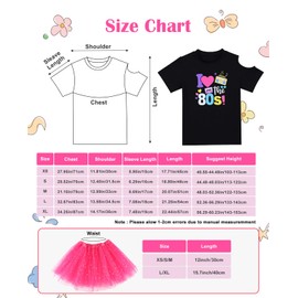 VVHAITUO 80s Costumes for Kids, 80s Costume for Girl, 80s Outfits for Girls Kids, for Cosplay 1980s Party for Girls