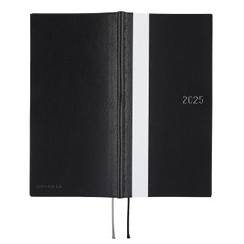 Almost Daily Notebook, 2025 Weeks, White Line/Black, Begins in April, Weekly Notebook, Weekly Left, Slim Vertical