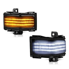[Switchback + Sequential Turn Signal] VIPMOTOZ Smoked Lens White & Amber LED Strips Side Mirror Indicator Light Blinker Lamp Replacement For 2017-2020 Ford F-250 F-350 F-450 Super Duty Towing Mirror