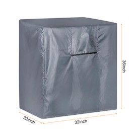 sourcing map Air Conditioner Cover, 32"x32"x36" Air Conditioners Covers for Outside, 210D Oxford Fabric Outdoor Unit Square Vertical Protective Cover (Grey)