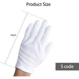 48Pcs (24 Pairs) Eczema Gloves for Kids Eczema Sleeves Moisturizing Gloves White Cotton Gloves Washable and Reusable Overnight Dry Hands for KidsEczema 6-10 Years(Small)