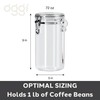 Oggi Clear Canister Airtight 72oz - Clamp Lid & Spoon
