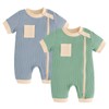 Volunboy Baby Boys' Short-Sleeved Jumpsuit Romper (Pack of 2) with