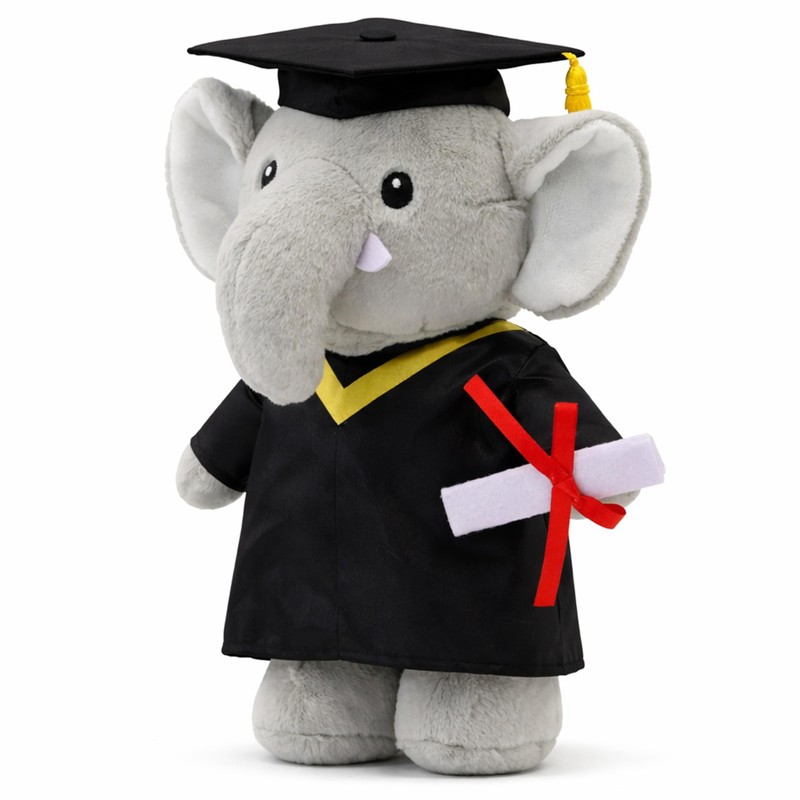 UNIMV 2026 Graduation Elephant Stuffed Animal – Soft Plush Toy