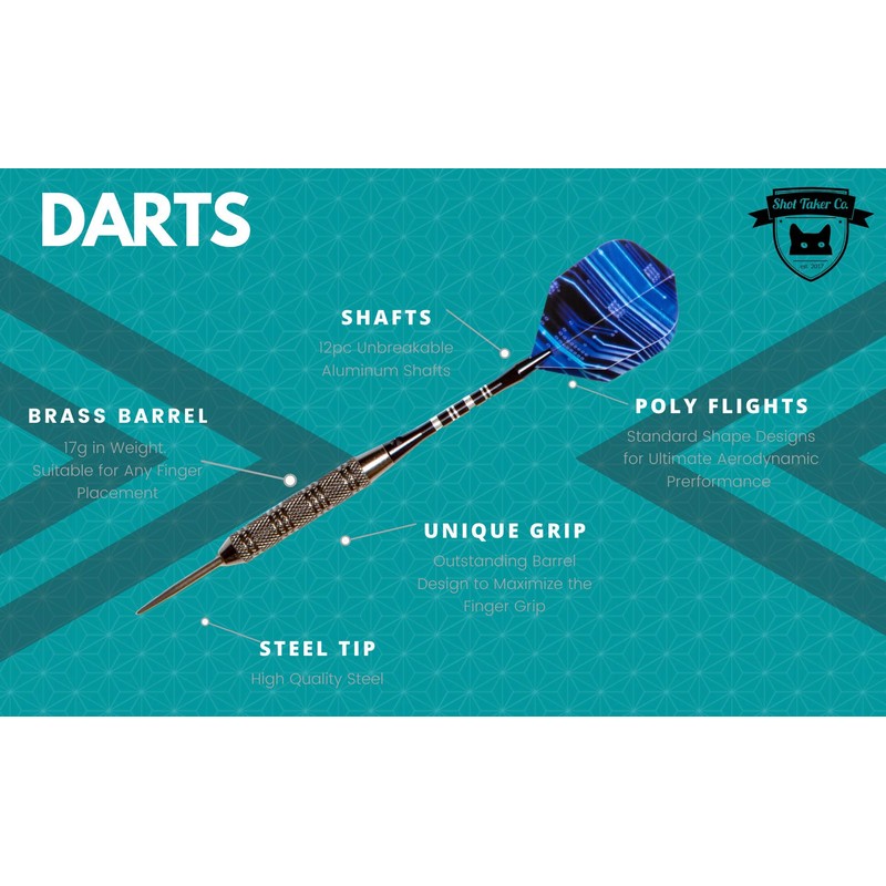 Professional Steel Tip Darts 12 PC Set | 12 PC