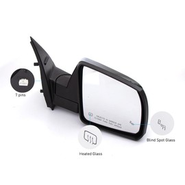 For Toyota Tundra 2014-2019 Door Mirror with Chrome back cover Assembly Power Heated Manual Folding 5 Pins Right Passenger Side RH (W/O Signal Light)
