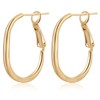 ToHeart 14k Gold Hoop Earrings for Womens Rectangle Hoop Earrings