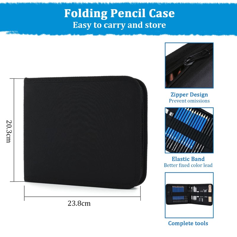 JOTOL 145-Piece Pencils Sketching Pencils Set, Drawing Pen Set, Sketching