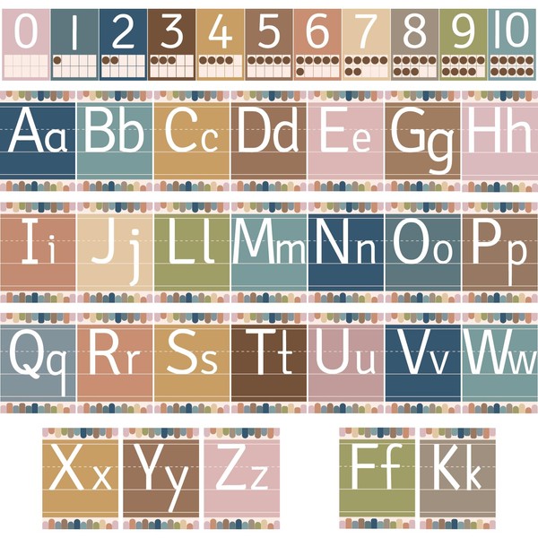 37 Pcs Boho Bulletin Board Letters ABC Alphabet 0-10 Number