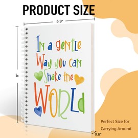 Mhfpl In a Gentle Way You Can Shake the World Spiral Notebook, Inspirational Quotes Gifts for Women Coworker, Appreciation Gifts for Mom Wife Sister, Motivational Graduation Gifts for Daughter Friend