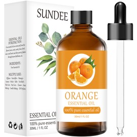 Organic Orange Essential Oils Aromatherapy 1 Fl Oz 100% Pure Natural Relaxation and Wellness Gift Set Oils for Diffusers Humidifiers, Delicate Grade with Glass Dropper for Air Freshening (30ml)