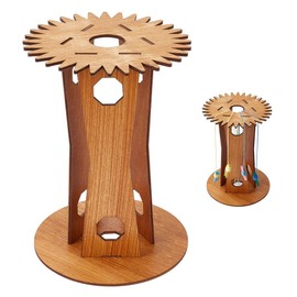 INFUNLY Wooden Kumihimo Marudai Disc 32 Slot Desktop Kumihimo Marudai Machine Kumihimo Braided Disc Kumihimo Bracelet Knitting Tool for DIY Bracelet Hand Rope Looms Knitting