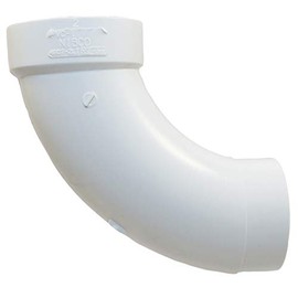 PlumberStop - 4" DWV PVC Long Sweep 1/4 Bend 90 Degree Elbow, Street (H × S) For Solvent Weld Socket Fittings – Schedule 40 PVC, Non-Pressure Drainage and Vent Systems