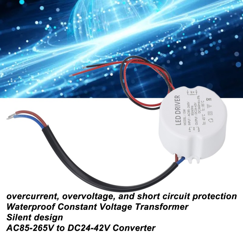 LED Power Supply Driver Waterproof Constant Voltage Transformer 360mA AC85‑265V