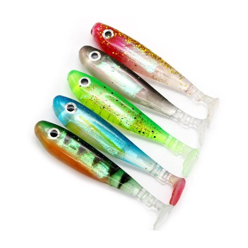Rubber Fish Set with Glow Stick/Attractant Channel 12 cm Rubber
